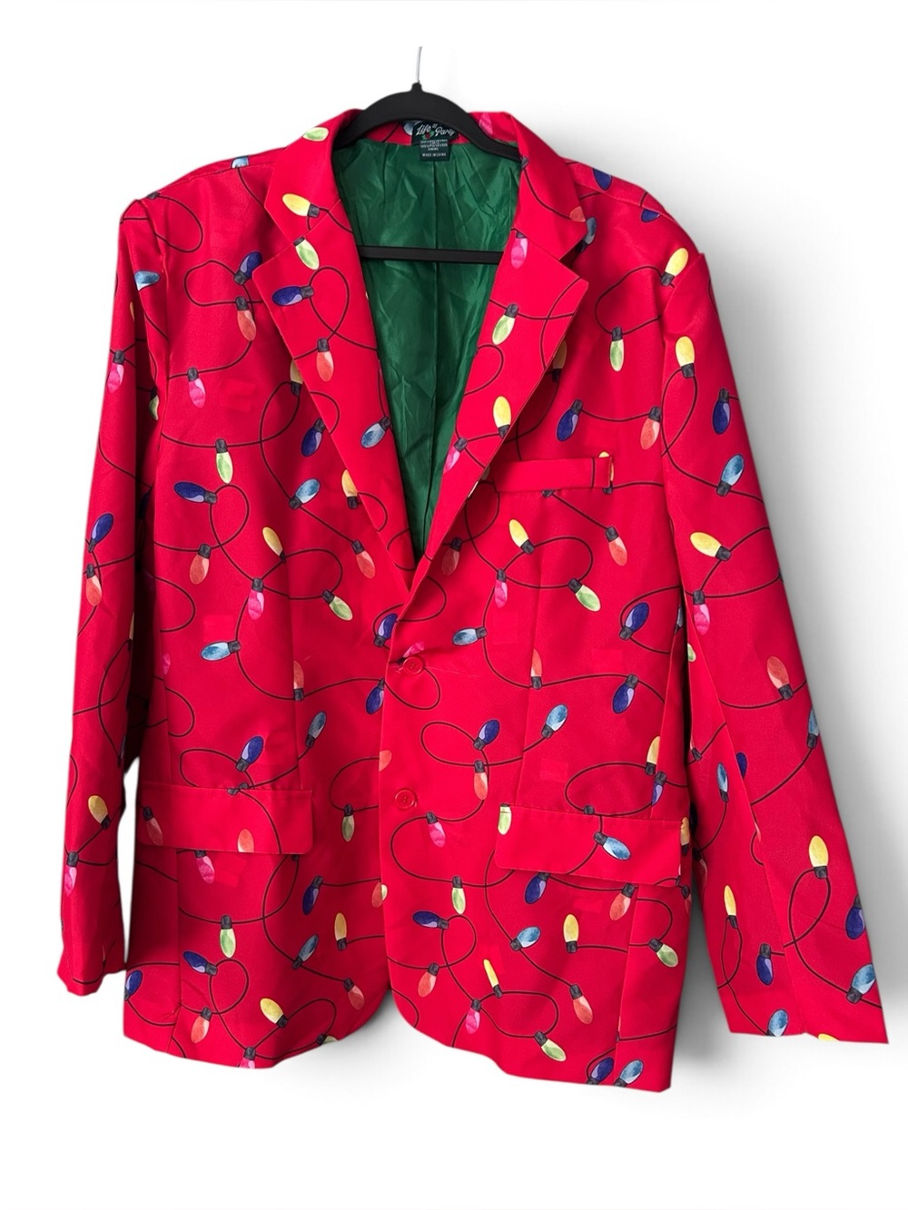 Life of the Party Men’s Holiday Christmas Lights Blazer Jacket Size XL